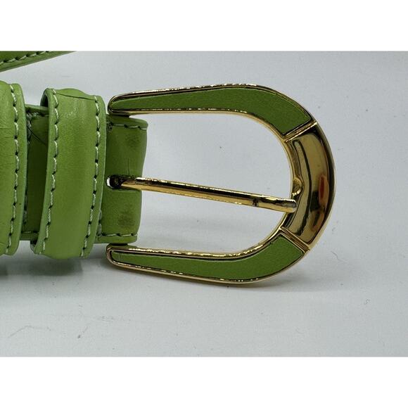 Vintage 90\'s Y2K Green Leather Dress Belt Sz 95 / 38 Industries Du Cuir France main image 6